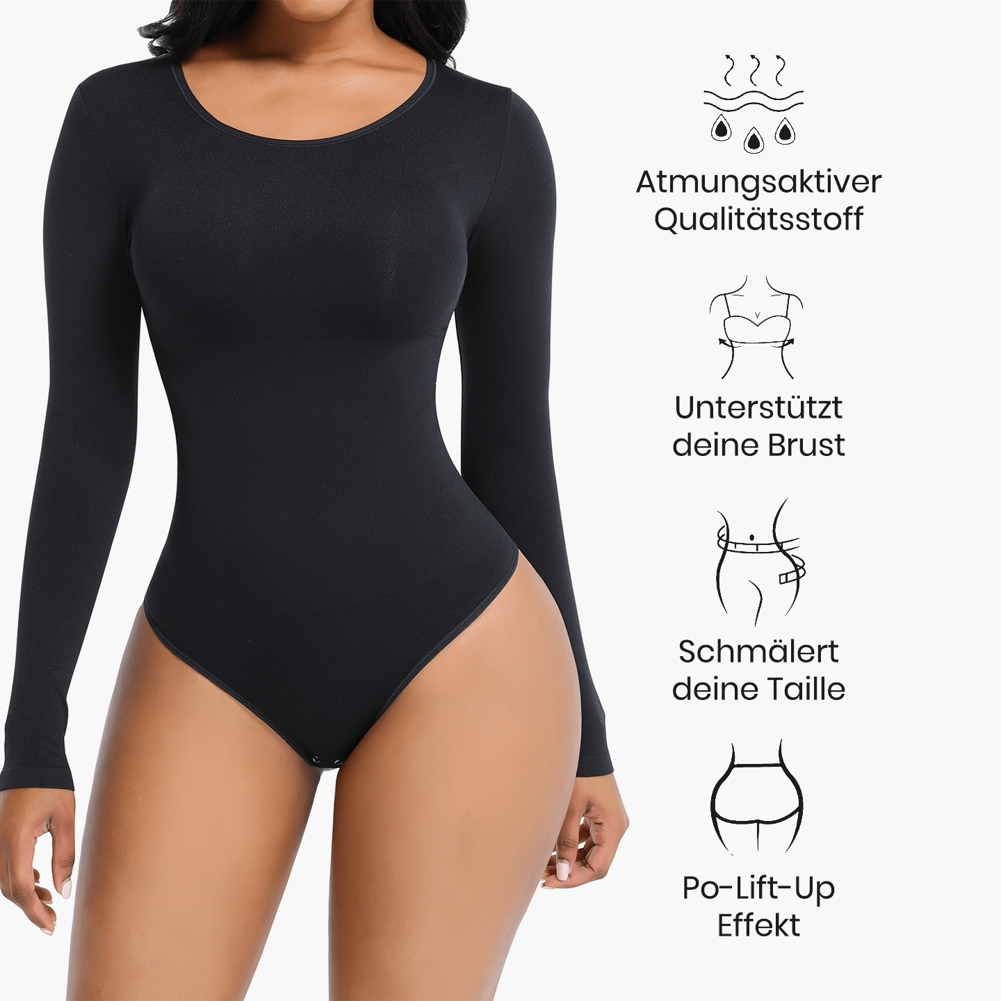 FlexiFit Bodysuit Shapewear-Långärmad