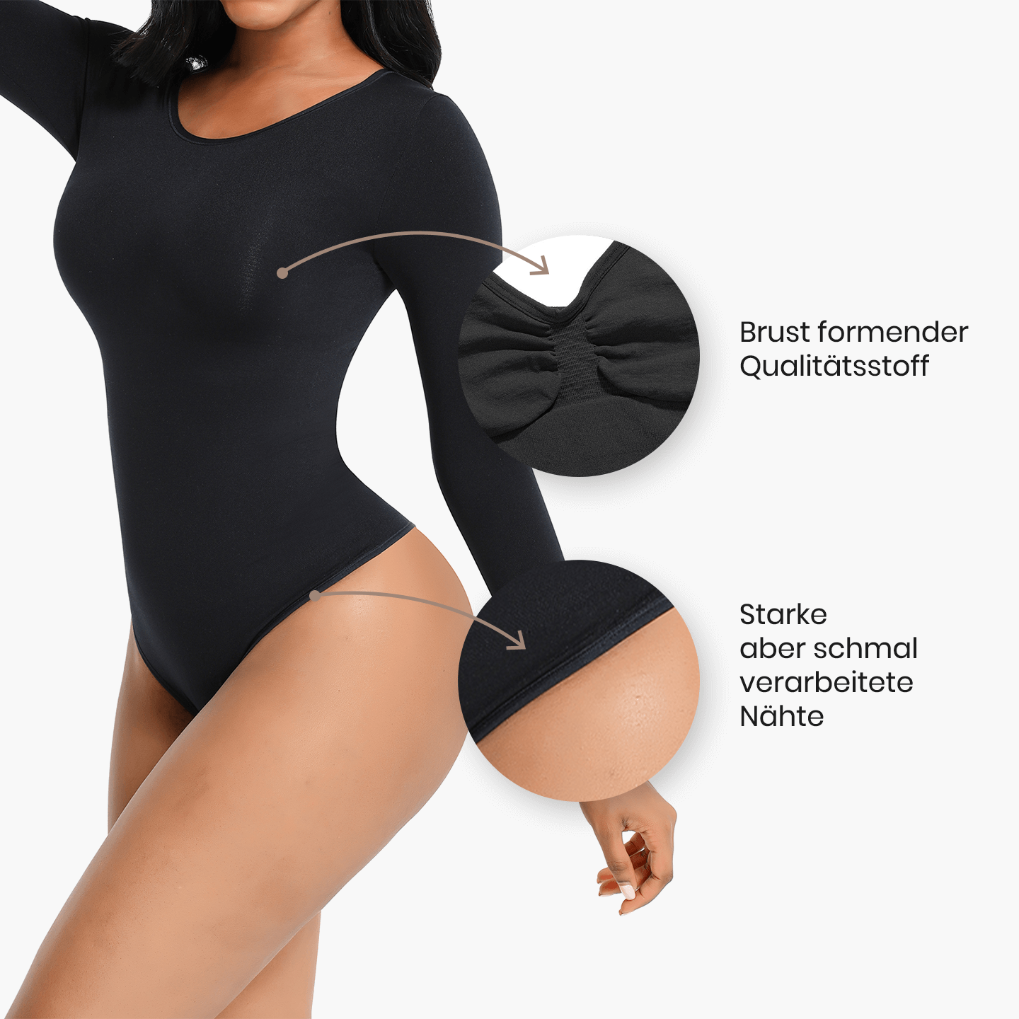 FlexiFit Bodysuit Shapewear-Långärmad