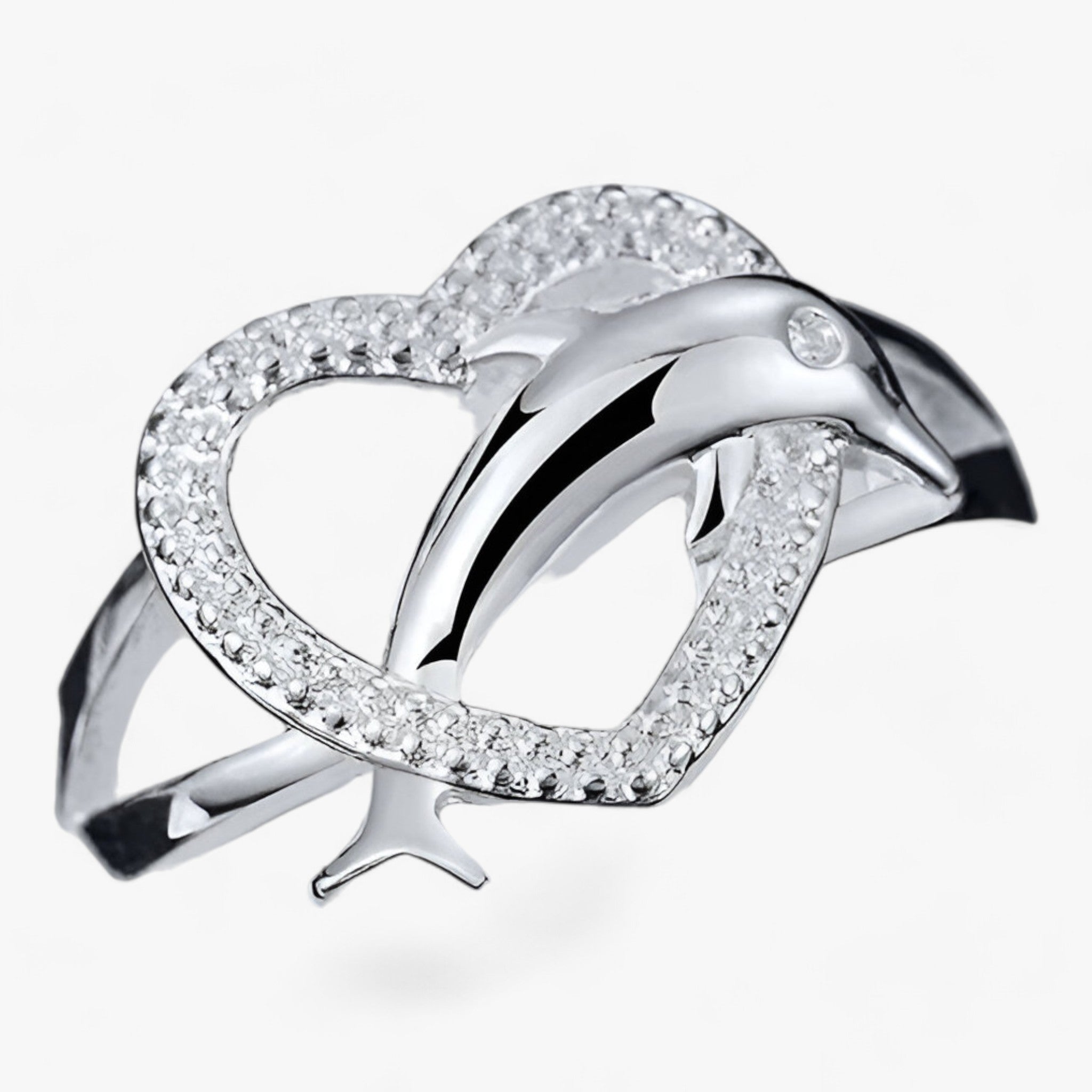 Isabel | Delphin-Hjärta-Ring – Sterlingsilver Kärlek