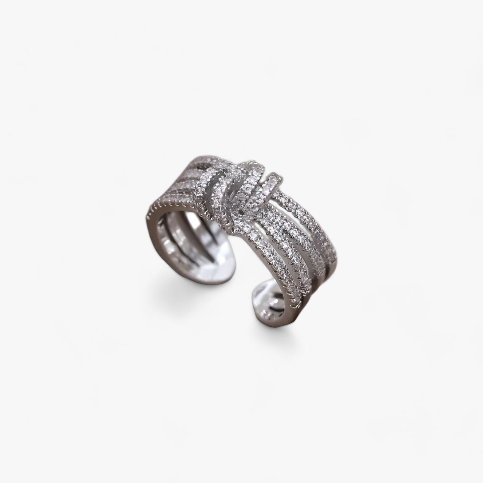 Evelyn | 14K Guldpläterad Zirkonia-Ring - Elegant Öppet Design