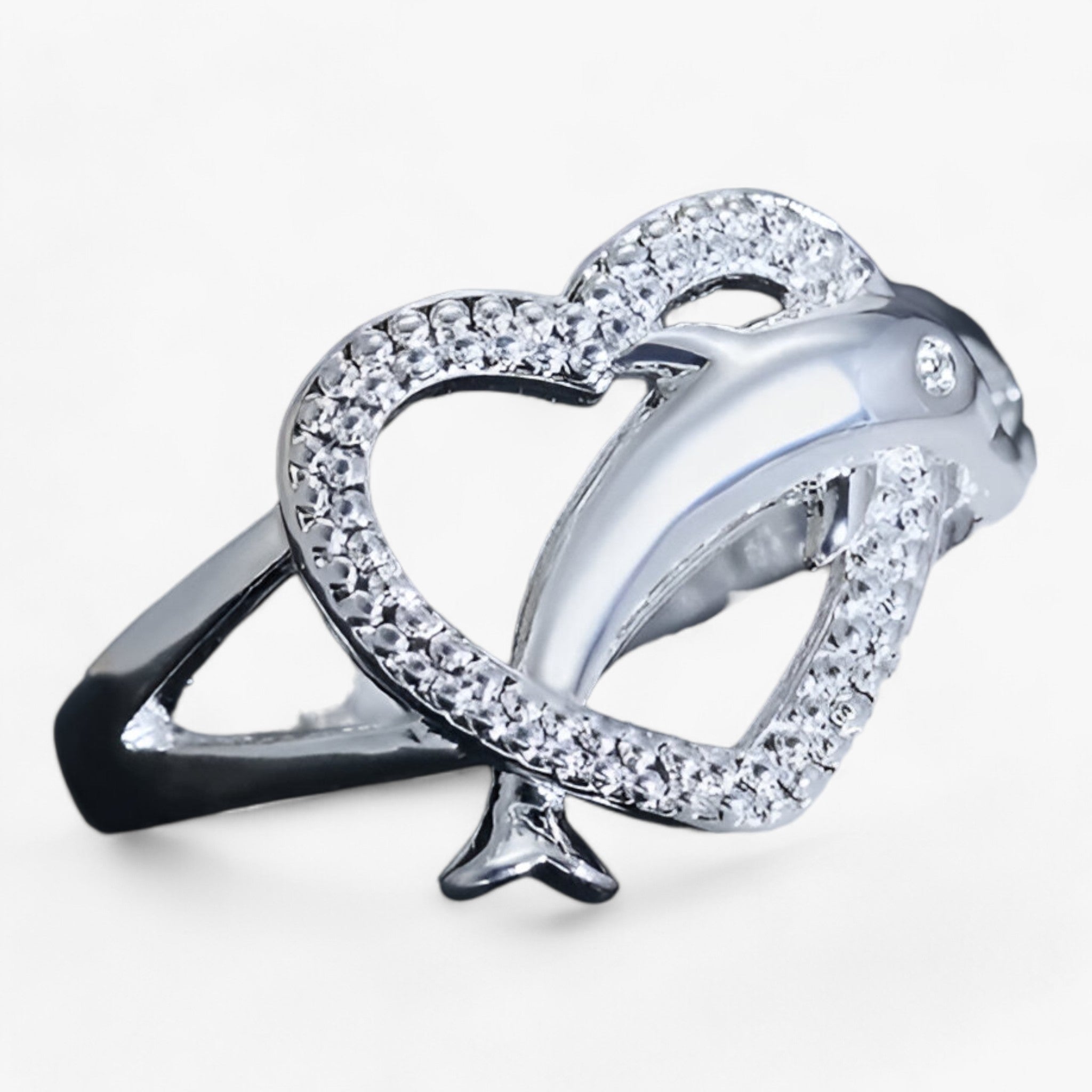 Isabel | Delphin-Hjärta-Ring – Sterlingsilver Kärlek